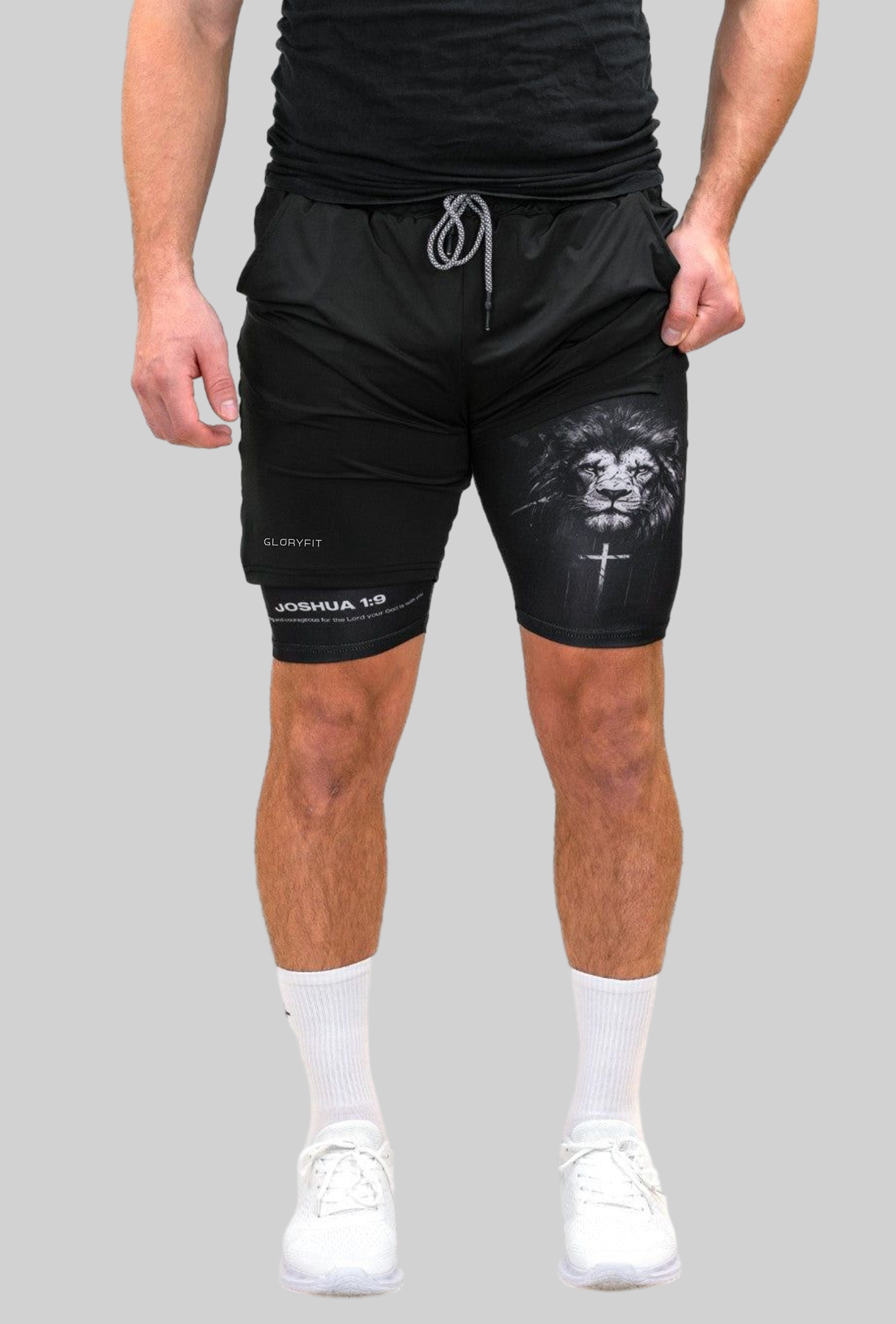 Joshua 1:9 Lion Performance Shorts